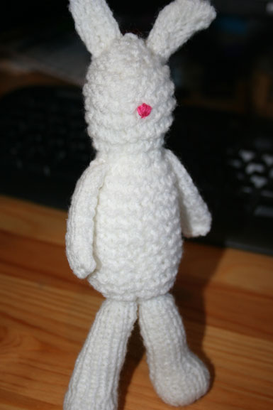Knitted bunny (unfinished)
